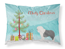 Load image into Gallery viewer, Old English Sheepdog Christmas Fabric Standard Pillowcase – Artistic Decorative Front, White Back BB8466PILLOWCASE