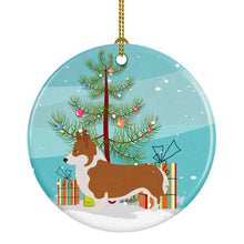 Load image into Gallery viewer, Pembroke Welsh Corgi Christmas Ornament - Round Ceramic Ornament – Artist-Designed Keepsake Decoration BB8482CO1