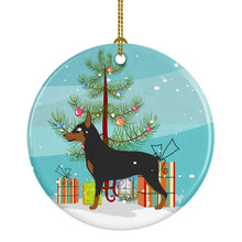 Load image into Gallery viewer, Miniature Pinscher Christmas Ornament - Round Ceramic Ornament – Artist-Designed Keepsake Decoration BB8485CO1