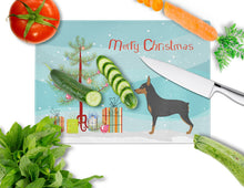 Load image into Gallery viewer, Miniature Pinscher Christmas Glass Cutting Boards – Durable, Decorative Kitchen Art Large BB8485LCB