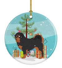 Load image into Gallery viewer, Tibetan Mastiff Christmas Ornament - Round Ceramic Ornament – Artist-Designed Keepsake Decoration BB8488CO1