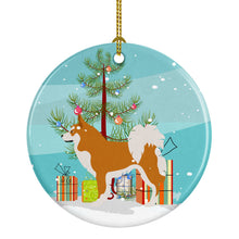 Load image into Gallery viewer, Icelandic Sheepdog Christmas Ornament - Round Ceramic Ornament – Artist-Designed Keepsake Decoration BB8502CO1