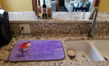 Load image into Gallery viewer, Mermaid Welcome Purple Dish Drying Mat – Absorbent, Artistic Kitchen Essentials BB8514DDM