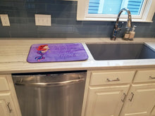 Load image into Gallery viewer, Mermaid Welcome Purple Dish Drying Mat – Absorbent, Artistic Kitchen Essentials BB8514DDM