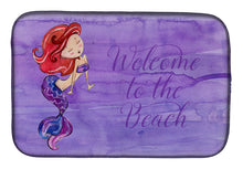 Load image into Gallery viewer, Mermaid Welcome Purple Dish Drying Mat – Absorbent, Artistic Kitchen Essentials BB8514DDM