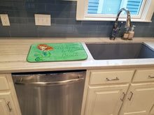 Load image into Gallery viewer, Mermaid Welcome Green Dish Drying Mat – Absorbent, Artistic Kitchen Essentials BB8515DDM