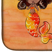 Load image into Gallery viewer, Mermaid Welcome Orange Dish Drying Mat – Absorbent, Artistic Kitchen Essentials BB8517DDM