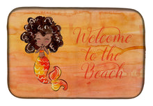 Load image into Gallery viewer, Mermaid Welcome Orange Dish Drying Mat – Absorbent, Artistic Kitchen Essentials BB8517DDM