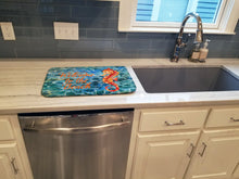 Load image into Gallery viewer, Seahorse Welcome Dish Drying Mat – Absorbent, Artistic Kitchen Essentials BB8519DDM