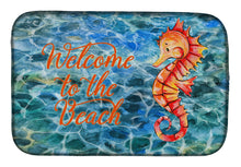 Load image into Gallery viewer, Seahorse Welcome Dish Drying Mat – Absorbent, Artistic Kitchen Essentials BB8519DDM