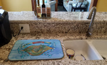 Load image into Gallery viewer, Blue Crab Dish Drying Mat – Absorbent, Artistic Kitchen Essentials BB8527DDM