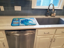 Load image into Gallery viewer, Surf Boards and Wave Dish Drying Mat – Absorbent, Artistic Kitchen Essentials BB8528DDM