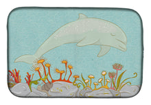 Load image into Gallery viewer, Dolphin Underwater Scene Dish Drying Mat – Absorbent, Artistic Kitchen Essentials BB8537DDM