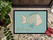 Load image into Gallery viewer, Blue Fish Welcome Doormat - 18x27 Decorative Floor Mat – Indoor/Outdoor Rug with Artistic Flair BB8549MAT