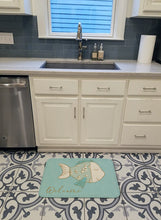 Load image into Gallery viewer, Blue Fish Welcome Machine Washable Memory Foam Mat BB8549RUG