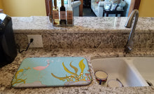 Load image into Gallery viewer, Flamingo Underwater #2 Dish Drying Mat – Absorbent, Artistic Kitchen Essentials BB8557DDM