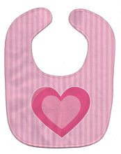 Load image into Gallery viewer, Hearts on Pink Stripes Baby Bib BB8587BIB