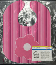 Load image into Gallery viewer, Pink Flower on Stripes Baby Bib BB8595BIB