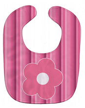Load image into Gallery viewer, Pink Flower on Stripes Baby Bib BB8595BIB