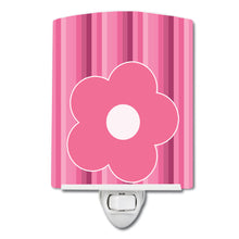 Load image into Gallery viewer, Pink Flower on Stripes Ceramic Night Light BB8595CNL