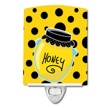 Load image into Gallery viewer, Bee Honey Jar on Polkadots Ceramic Night Light BB8598CNL