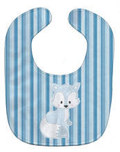 Load image into Gallery viewer, Fox on Blue Stripes Baby Bib BB8599BIB