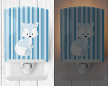 Load image into Gallery viewer, Fox on Blue Stripes Ceramic Night Light BB8599CNL