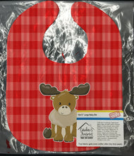 Load image into Gallery viewer, Moose on Red Plaid Baby Bib BB8600BIB