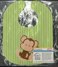 Load image into Gallery viewer, Monkey on Stripes Baby Bib BB8608BIB