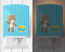 Load image into Gallery viewer, Baby Boy Bear Wagon Ceramic Night Light BB8618CNL