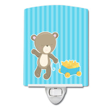Load image into Gallery viewer, Baby Boy Bear Wagon Ceramic Night Light BB8618CNL