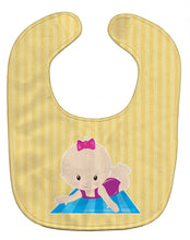 Load image into Gallery viewer, Beach Baby Girl on Mat Baby Bib BB8657BIB