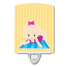 Load image into Gallery viewer, Beach Baby Girl on Mat Ceramic Night Light BB8657CNL