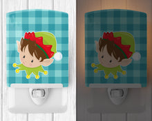 Load image into Gallery viewer, Christmas Brunette Boy Elf Ceramic Night Light BB8667CNL