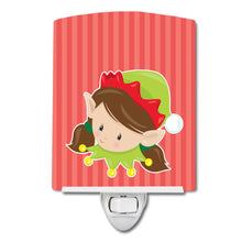 Load image into Gallery viewer, Christmas Brunette Girl Elf Ceramic Night Light BB8670CNL