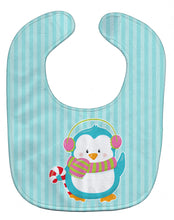 Load image into Gallery viewer, Christmas Penguin and Stripes Baby Bib BB8684BIB