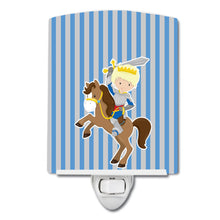 Load image into Gallery viewer, Blonde Boy Knight on Horse Ceramic Night Light BB8746CNL