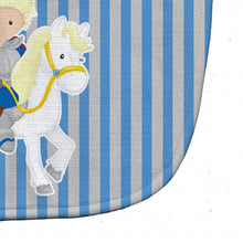Load image into Gallery viewer, Blonde Boy Prince on Horse Baby Bib BB8749BIB