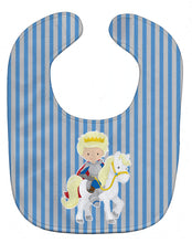 Load image into Gallery viewer, Blonde Boy Prince on Horse Baby Bib BB8749BIB