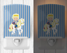 Load image into Gallery viewer, Blonde Boy Prince on Horse #2 Ceramic Night Light BB8749CNL