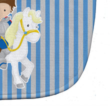 Load image into Gallery viewer, Brunette Boy Prince on Horse Baby Bib BB8750BIB