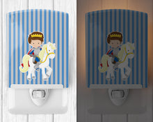 Load image into Gallery viewer, Brunette Boy Prince on Horse #2 Ceramic Night Light BB8750CNL