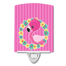 Load image into Gallery viewer, Flamingo Flower Wreath Ceramic Night Light BB8768CNL
