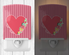 Load image into Gallery viewer, Heart and Flowers Ceramic Night Light BB8771CNL