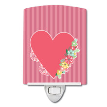 Load image into Gallery viewer, Heart and Flowers Ceramic Night Light BB8771CNL