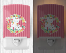 Load image into Gallery viewer, Unicorn and Flowers Ceramic Night Light BB8772CNL