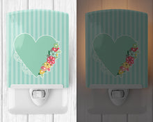Load image into Gallery viewer, Heart and Flowers #2 Ceramic Night Light BB8773CNL