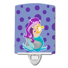 Load image into Gallery viewer, Beach Mermaid Purple Hair Grace Ceramic Night Light BB8827CNL