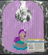 Load image into Gallery viewer, Beach Mermaid Purple Hair Baby Bib BB8831BIB