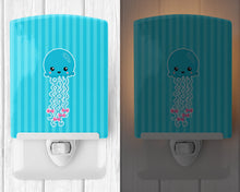 Load image into Gallery viewer, Nautical Blue Jellyfish Ceramic Night Light BB8908CNL